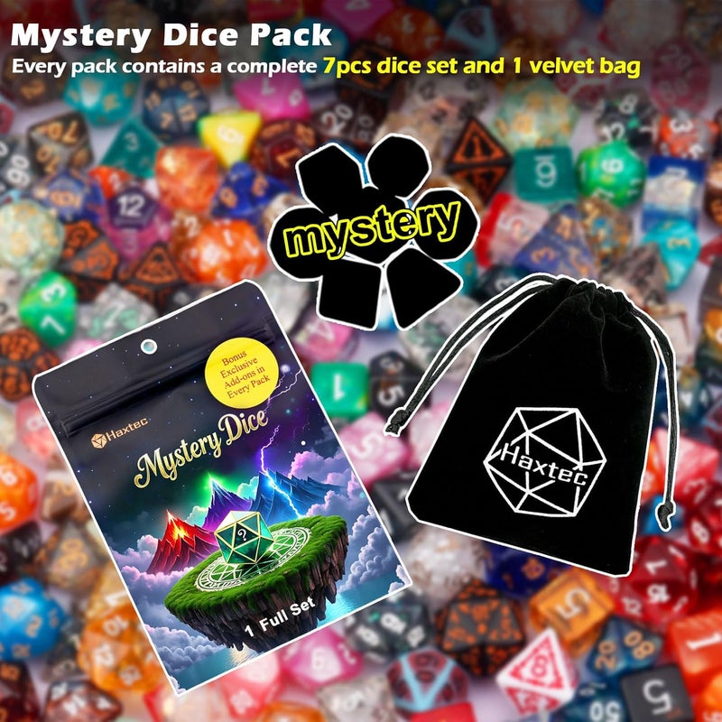 Haxtec Mystery DND Dice Set Random Style 7PC Polyhederal Dice Set with Dice Display Case Compatible with Dungeons and Dragons Dice Blind Box DND Gifts - Image 2